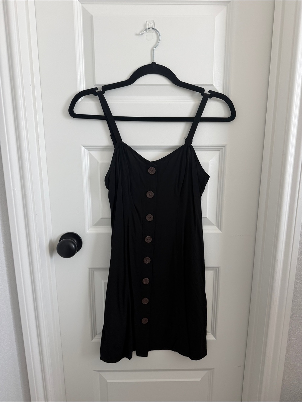 Express Black Button-Front Mini Dress